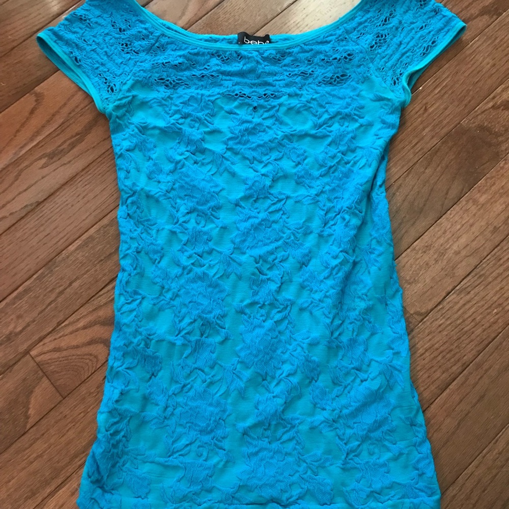 Beautiful Blue Bebe Stretch Top Size Small